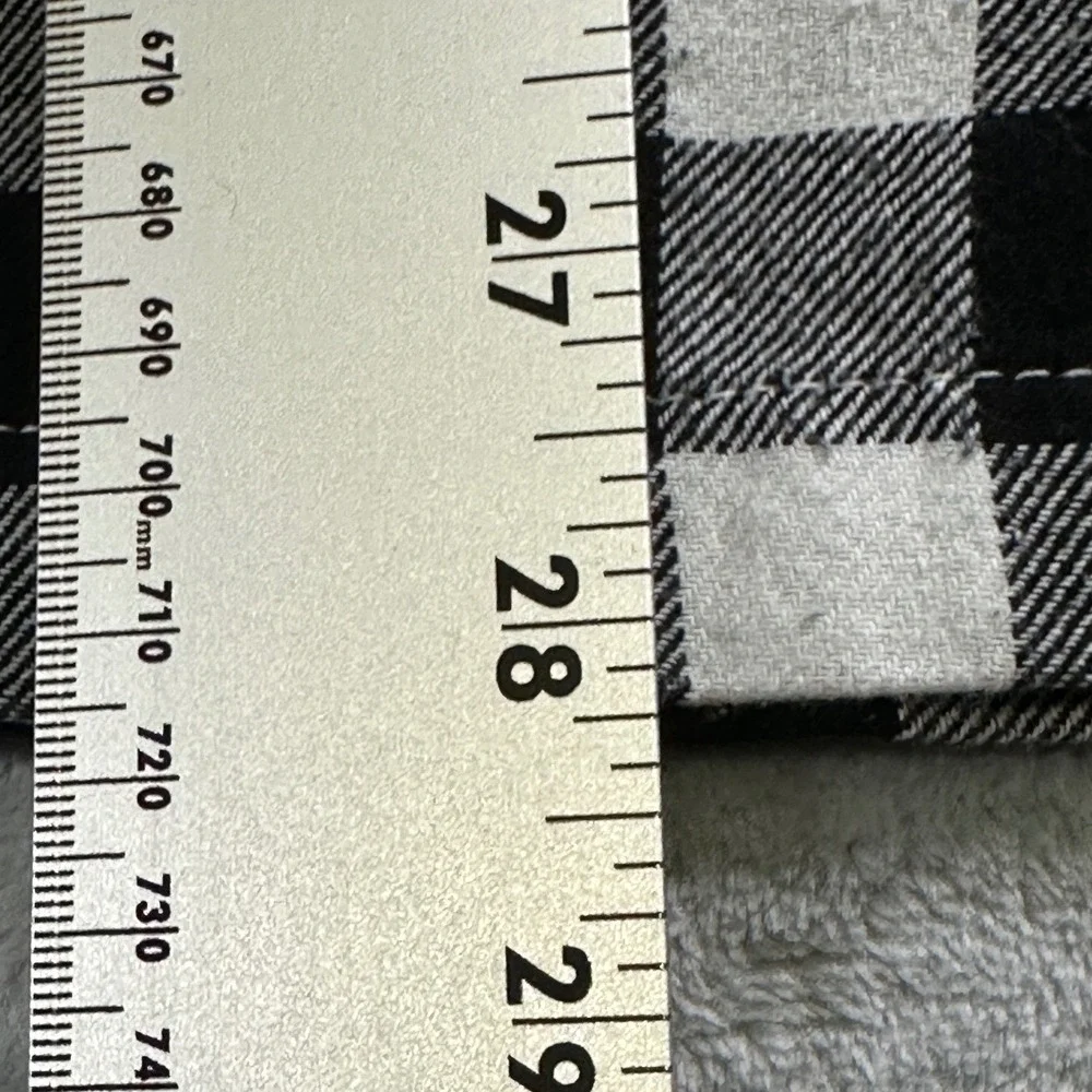MONUMENT Mens Flannel Shirt Hooded Buffalo Plaid Black/White Lg‎ Cozy Streetwear